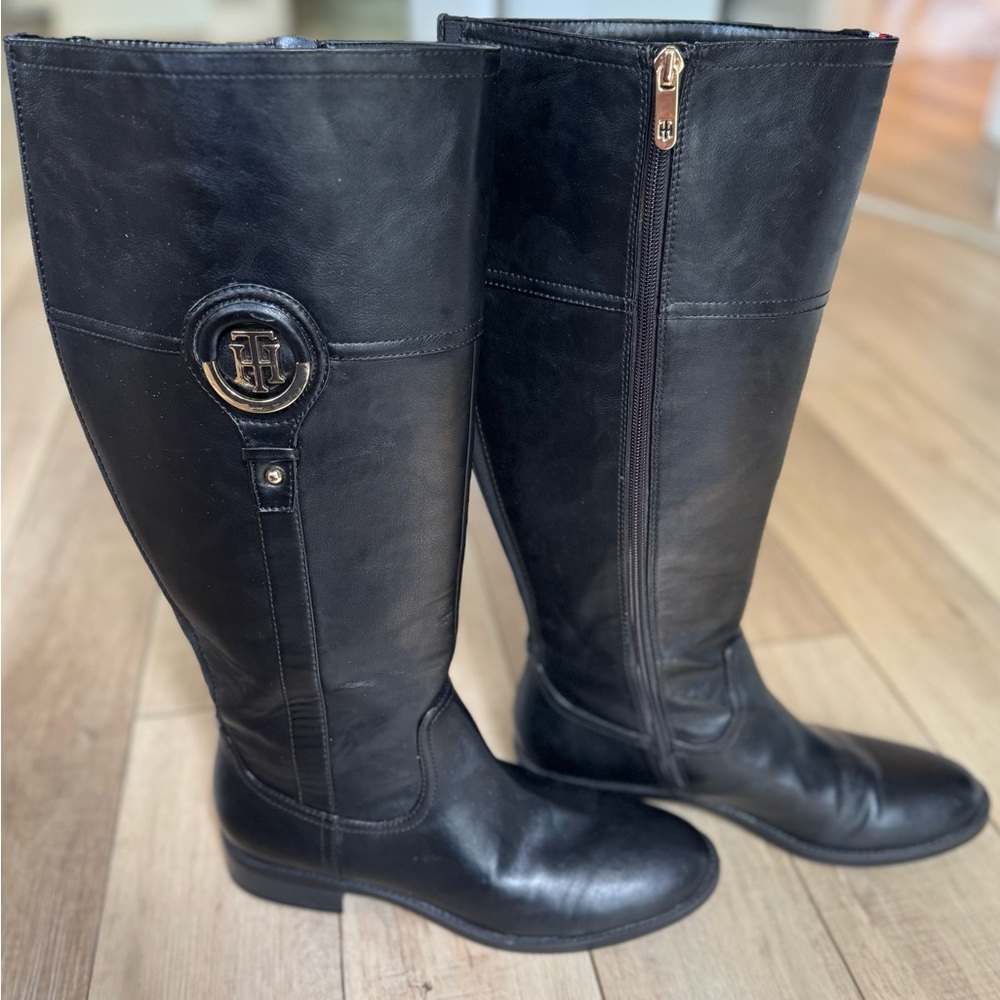 Tommy Hilfiger Black Leather Boots